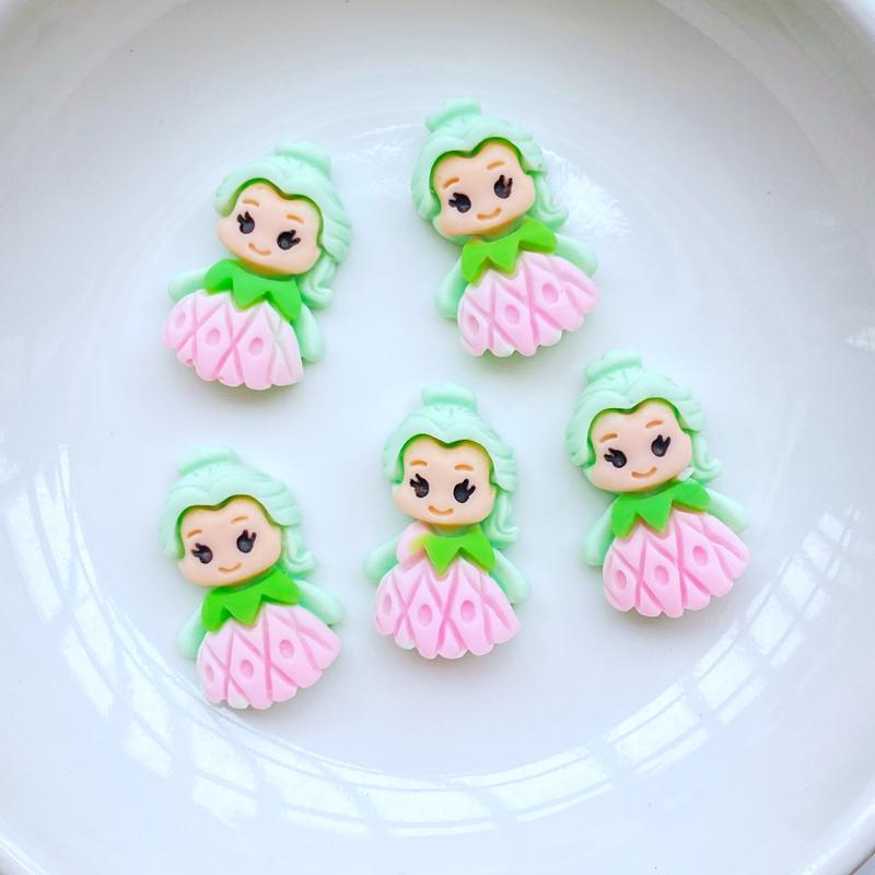 20 Pièces Nouvelle Mignonne Mini Petite Fille Princesse Figurine en Résine Artisanat Cabochon Plat Ornement Fabrication de Bijoux Accessoires pour Cheveux