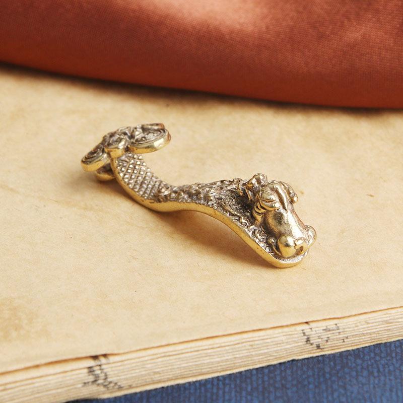 Brass Vintage Pixiu Ruyi Keychain Pendant Lucky Fortune Creative Pendant Street Stall Small Copperware Wholesale