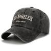 Unisex Distressed Embroidered Cotton Baseball Cap with Soft Brim for Sun Protection