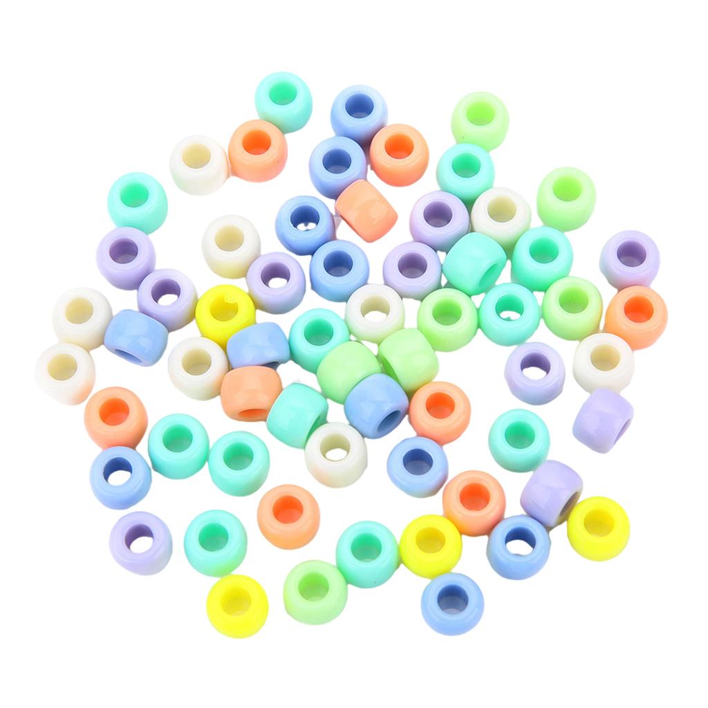 200pcs Round Colorful Acrylic Hair Beads Glow in the Dark for Kids Girls Braids and Women Fashion Hair Accessories