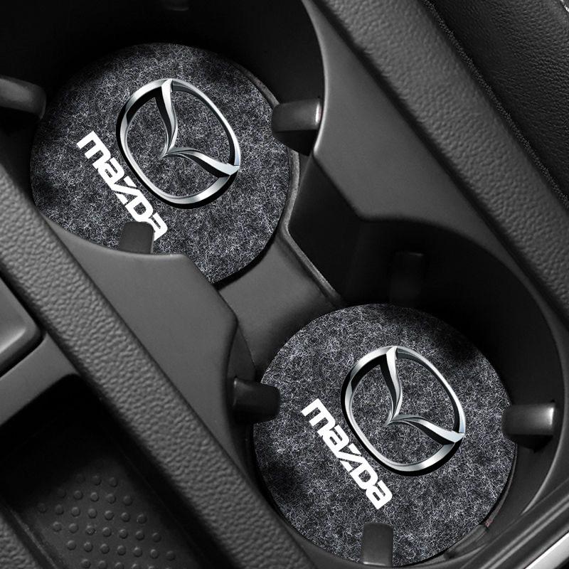 Car Felt Coaster Thermal Insulation Pad Water Cup Pad for Mazda M3 M6 MP Skyactiv Axela Atenza Biante BT-50 CX-30 Accessories