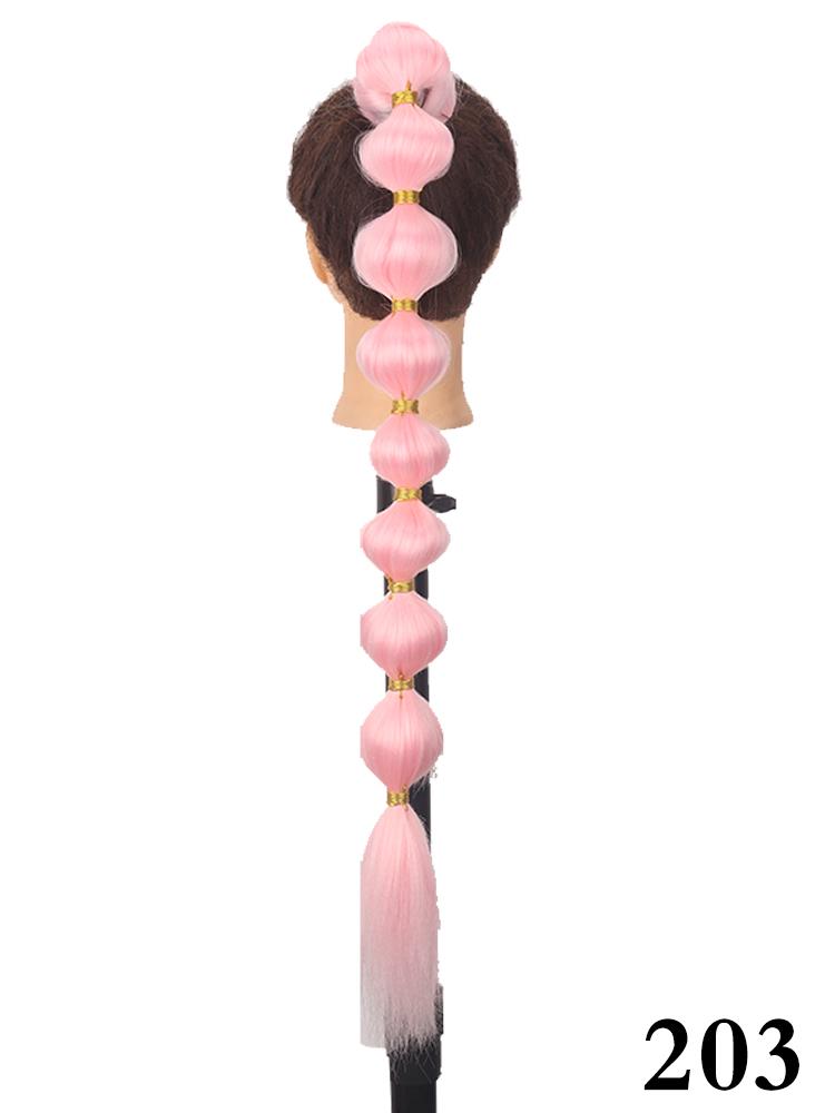 Synthetic Long Bubble Ponytail Extensions Soft and Elastic Puff Ponytail Wrap Around Hair Tie Straight Ponytail For Women Daily Use