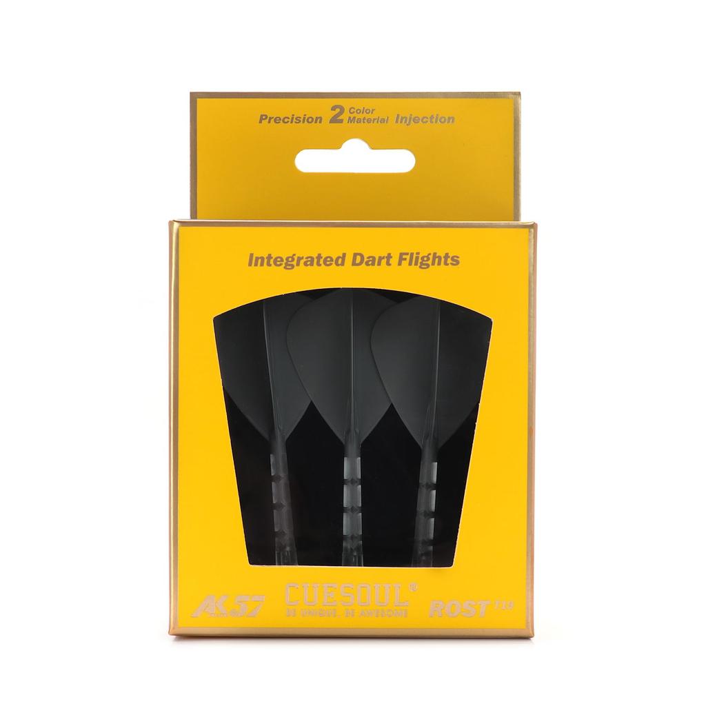 CUESOUL ROSTAK57 T19 Series Mixed Shaft Integrated Kite Shape Set of 3 Two-Tone Dual-Material Flights, Series, (Gray) CS-AK57FZ11-8L
