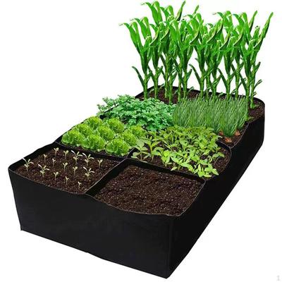 Filz Angehoben Garten Bett Anlage Wachsen Tasche Pflanzer Box 8 Grids Schwarz Gartenarbeit Werkzeug Vlies Stoff