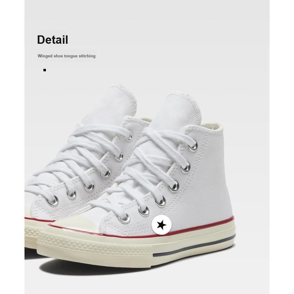 Converse Chuck 70 Vintage Canvas High PS White Garnet Kids Sneakers Egret 368984C