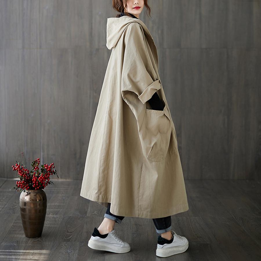 Spring New Arrivals Bohemian Oversized Maxi Coat with Large Pockets for Women, Hoodie, Commute, Casual