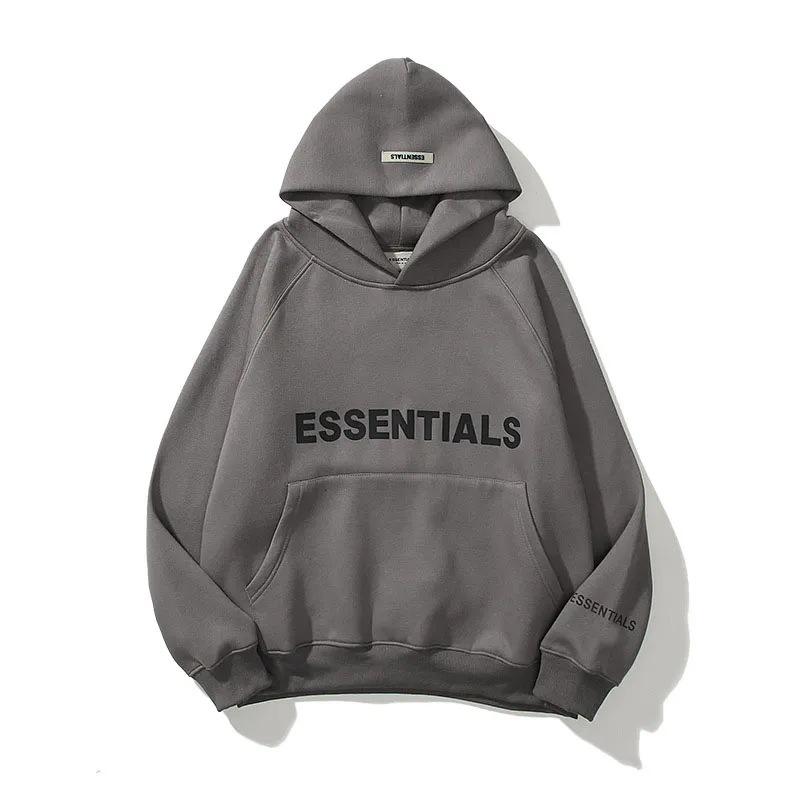 Unisex Plus Size Hoodie for Autumn/Winter - Trendy European American Brand Essentials Hooded Sweatshirt