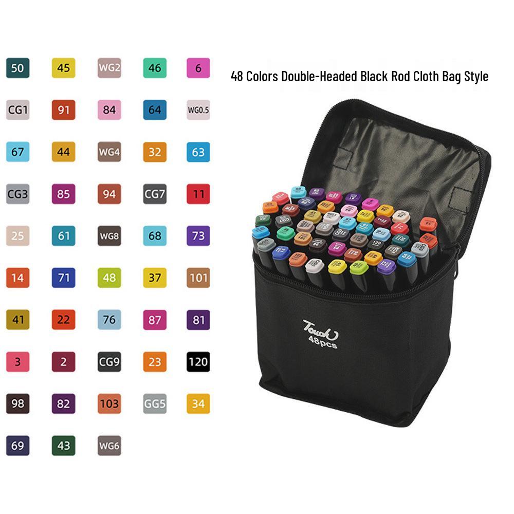 TOUCH 80-fargers dobbeltsidig alkoholbasert tusjsett for barnekunst og mangategning