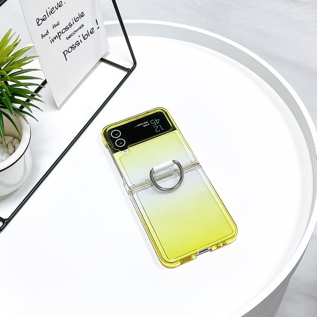 

Для Samsung Galaxy Z Flip 4 3 чехол с градиентным прозрачным кольцевым кронштейном «все включено» складной противоударный защитный жесткий задний чехол For Samsung Z Flip 3 жёлтый