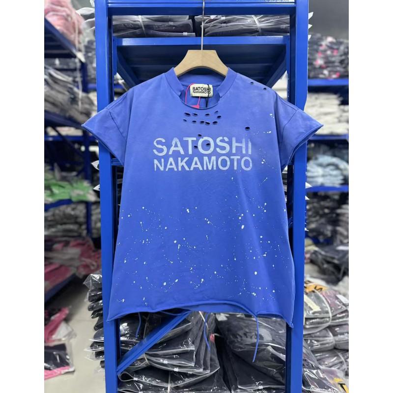 Satoshi Streetwear Tank Top Men Loose Fit Casual Hip Hop Letter Print T-Shirt
