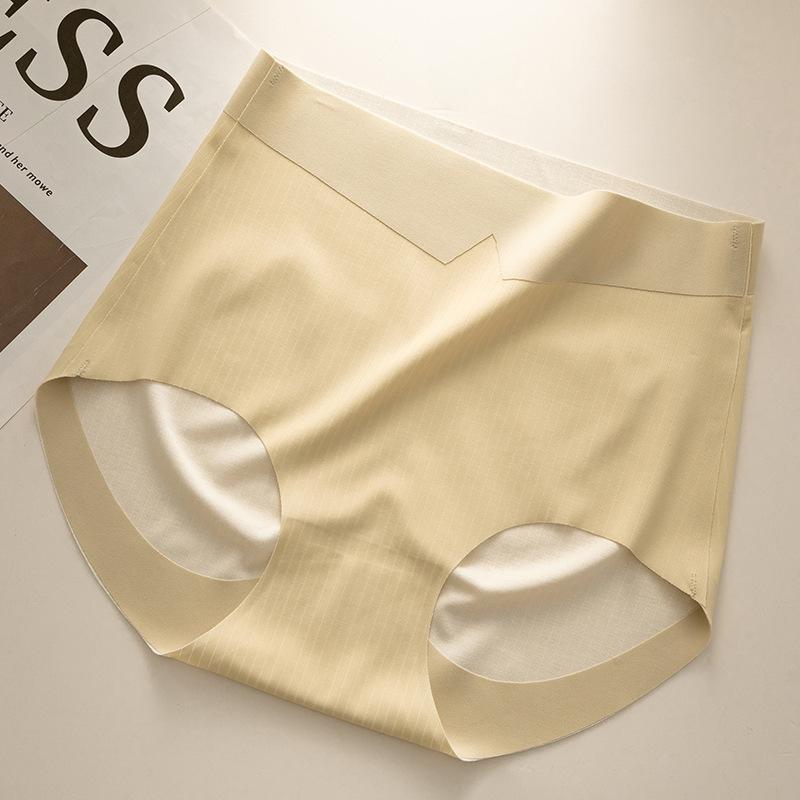 

Женские новые весенне-осенние трусы-слипы треугольной формы с высокой талией, без следов на бедрах и животе L телесный