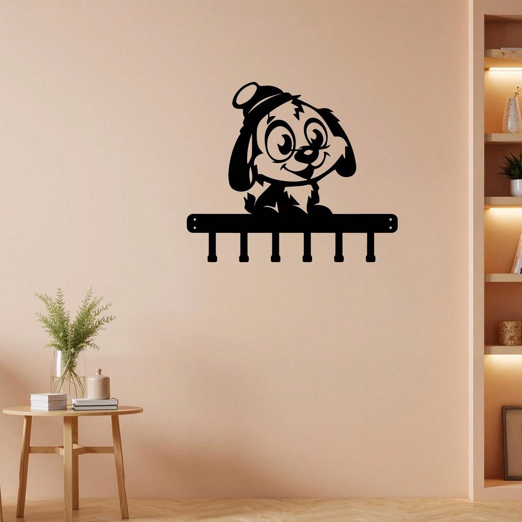 Wall Mount Metal Key Hanger Art Hook for Keys Caps Coat Dog Hat Holder Entryway Decor