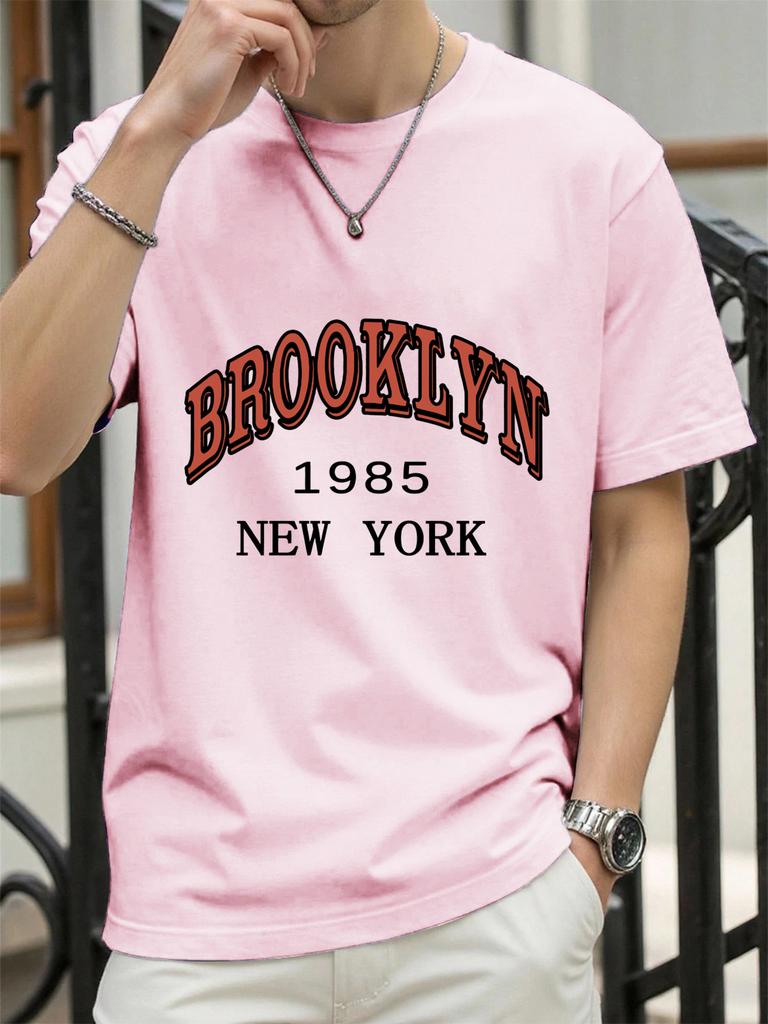 New York 1985 Brooklyn Design Tee Shirts ONeck Loose Short Sleeve Trendy Cotton Sportswear Unisex Comfortable Summer TShirt