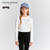 Teenie Weenie Kids' Girls' Ruffle Collar Cotton Long-Sleeve T-Shirt