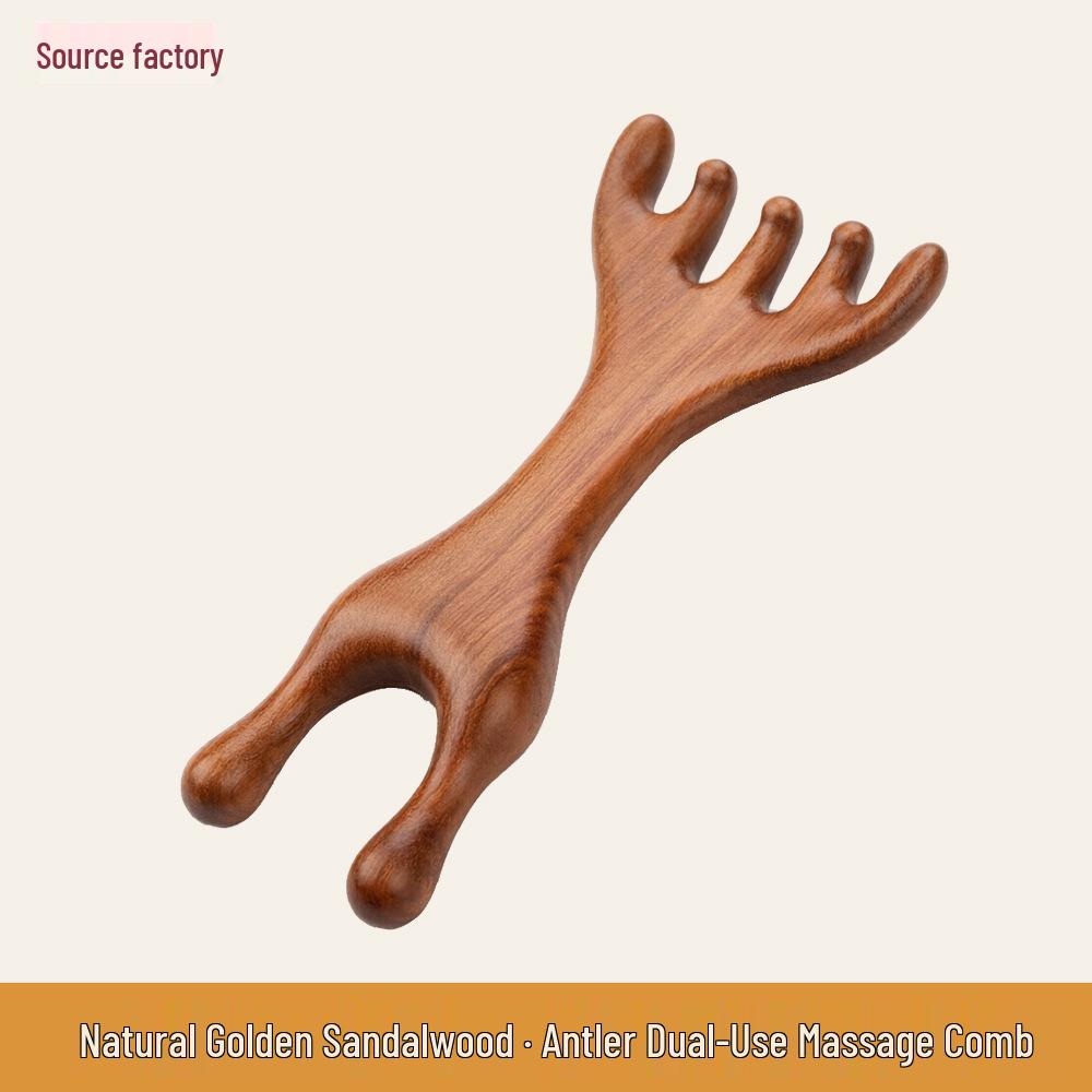 Red Sandalwood Scalp Massage Comb for Gua Sha Therapy and Beauty.