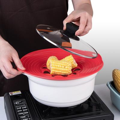 Καπάκι Σιλικόνης για Κατσαρόλα Σταματητής Υπερχείλισης Ανθεκτικό στη Θερμότητα Universal Καπάκι Αντι-Υπερχείλισης για Κατσαρόλες Τηγάνια Πολυλειτουργικό Καπάκι Τηγανιού