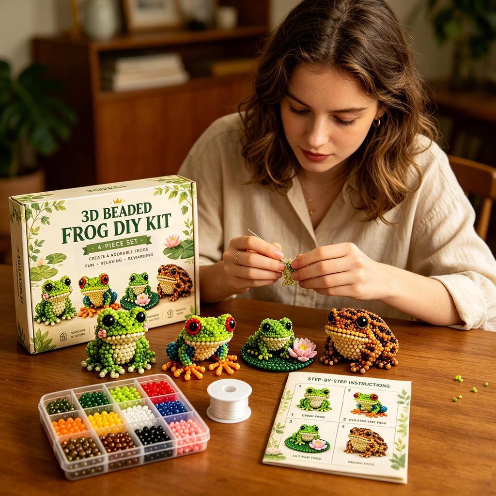 Bead Making Kit DIY Cute Craft Supplies 3D Animal Decor With Instructions For Kids Boys Girls Beginners Birthday Party Holiday