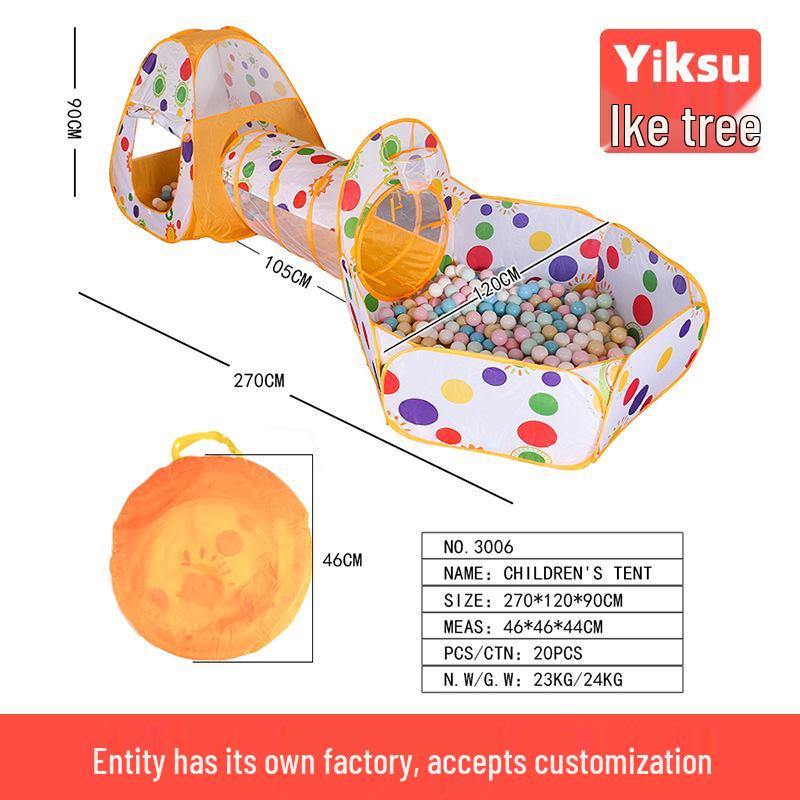 3-in-1 Kids' Yurt Play Tent and Tunnel Set for Indoor/Outdoor Use
