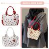 Leather Bucket Fashion Shoulder Bag for Women Cherry Printed Crossbody Bag Stylish Small Tote Handbag with Pendant for Commuting