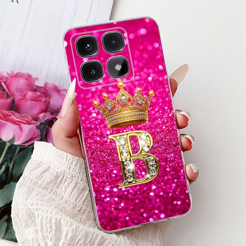 For Xiaomi 14T Pro 5G Case Luxury Crown Letters Soft Silicone Couple Phone Cover For Xiaomi 14T Mi14T 14TPro 2024 Protect Shells