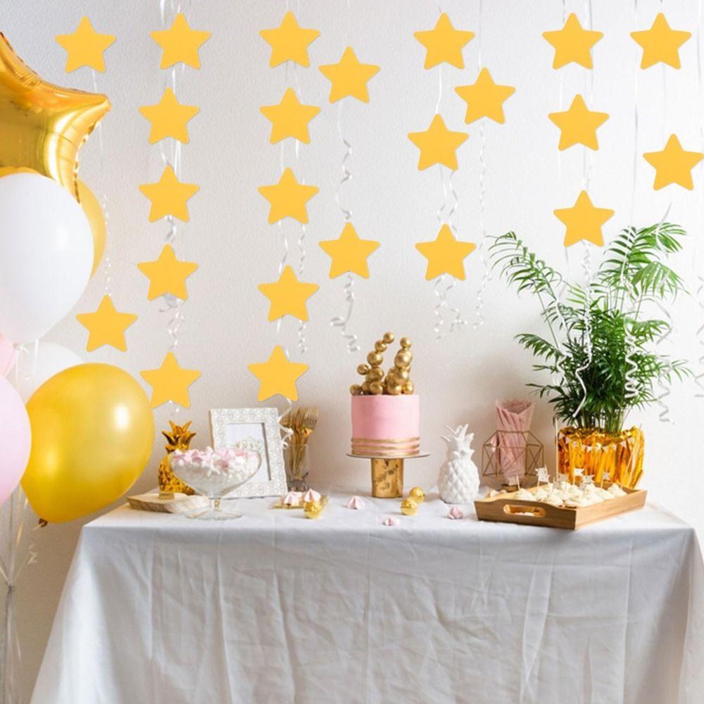 10 ks Zesílené Zlaté Hvězdy Výřezy DIY Oboustranné Papírové Hvězdy Dekorace do Třídy