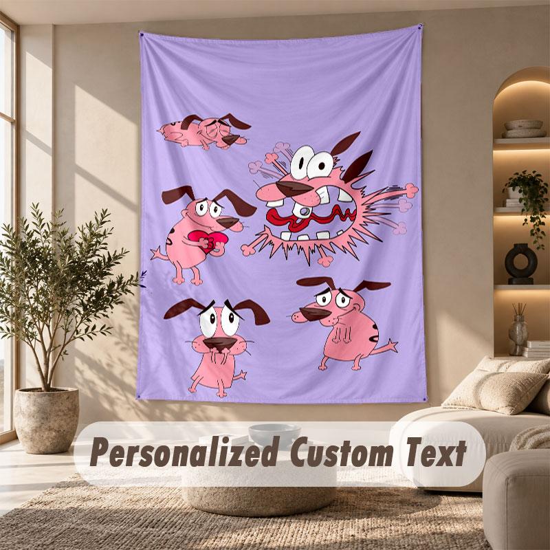 Wall Hanging Tapestry Art Cloth Bedroom Room Background DecorCourage the Cowardly Dog