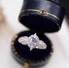 Damen lila Zirkon leichter Luxus offener Ring - Exquisites Nischen-Design