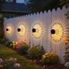 Outdoor Solar Iron Wall Lights LED Datura Flower Projection Sconce, Waterproof Garden Decorative Atmosphere Lamp for Party Patio Yard
