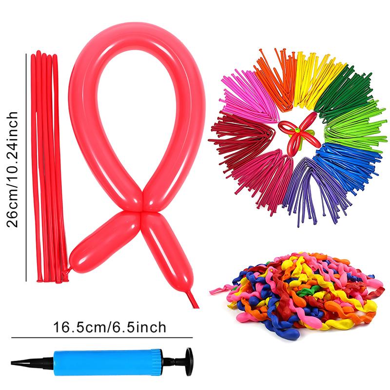 100 Stück Ballons in zufälliger Farbe mit aufblasbarem Gerät, spiralförmig, lang, Macaron, Herzform, Latexballon, Hochzeit, Geburtstagsparty-Dekorationen ZYF