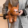 Pu Leather Bulldog Dog Bag Bulldog Shape Cartoon Crossbody Bag Fashion Animals Shoulder Bag  Girls