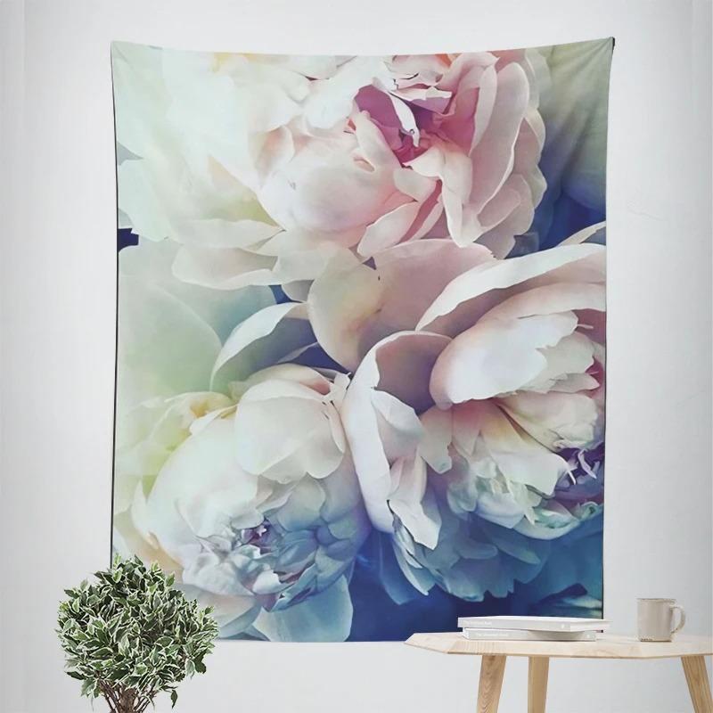Pink Flower Bouquet Decorative Tapestry Home Wall Decor Office Living Room Tapestry