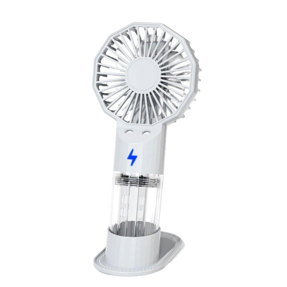 Multifuntional Handheld Fan 1200mAh Quiet Powerful Portable Cooling ABS Texture White For Travel Office Outdoor