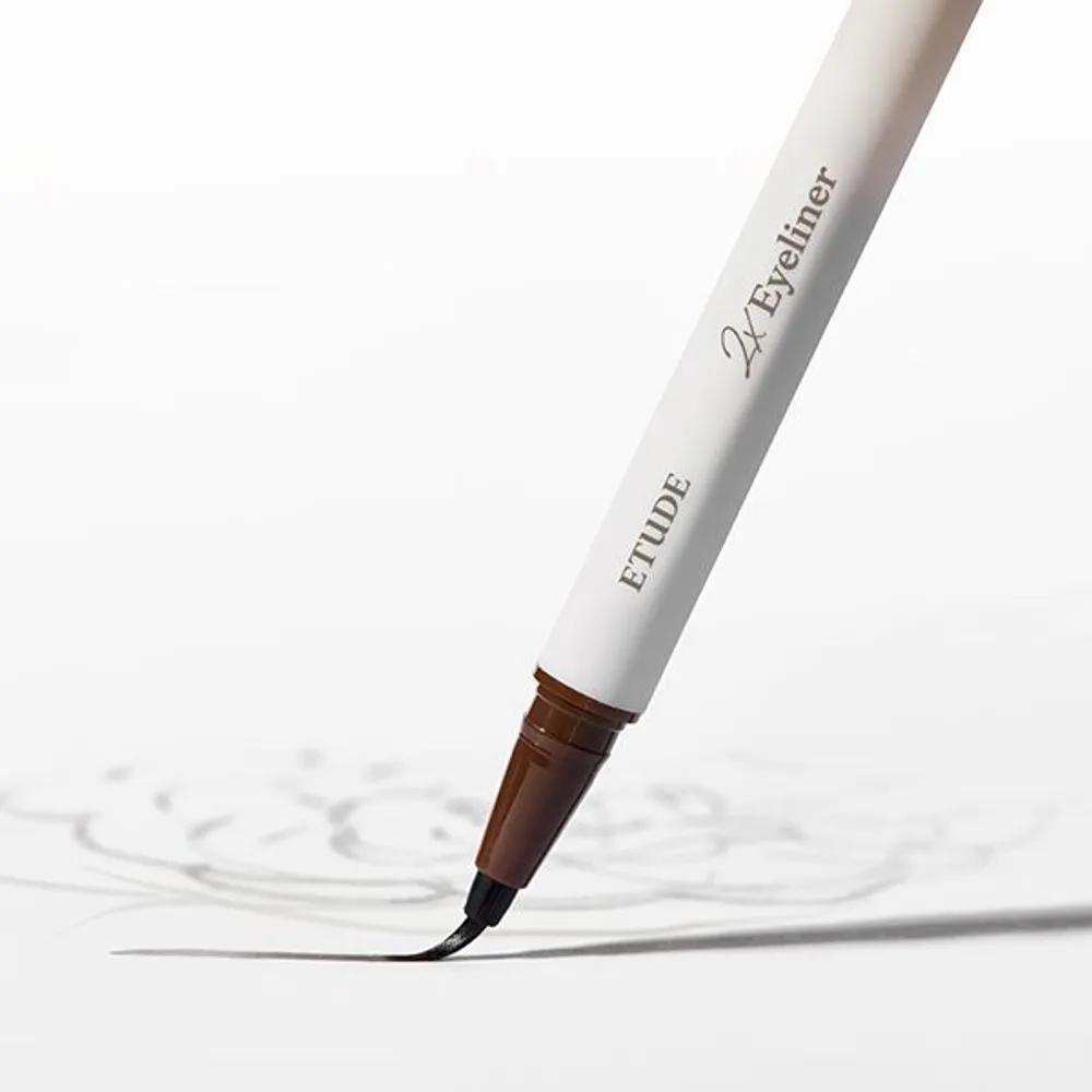 2X Bare Face Liner / Liquid Eyeliner No. 1 Soft Deep Brown