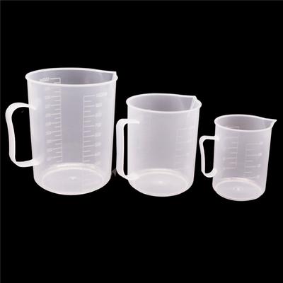 250ml/500ml/1000ml Plastic Beaker with Handle Clear Plastic Measuring Cup Beaker for Lab Kitchen