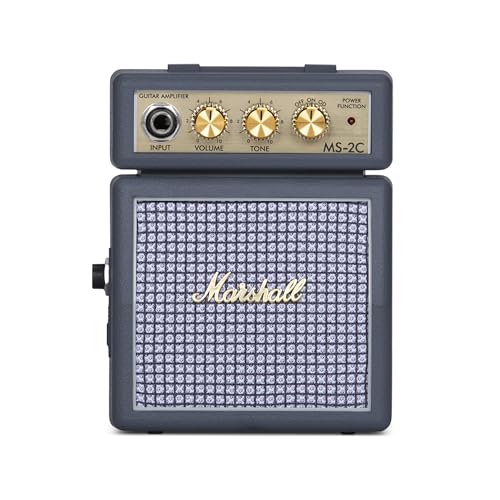Marshall Mini Amp Classic Style MS-2C with Headphone Jack Compatible with Both Batteries and Adap...