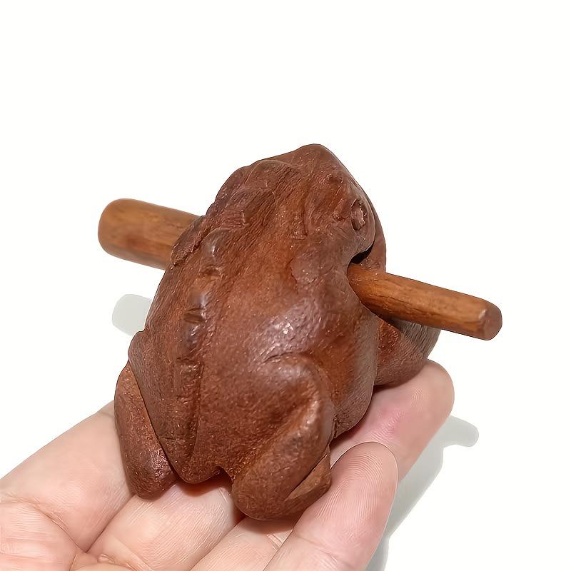 Thailand Solid Wood Carving Frog: 2025 Scenic Souvenir Sound-Making Toad Ornament Gift