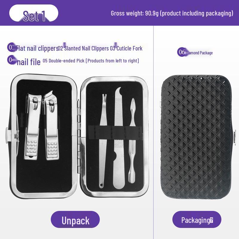 Premium 5-Piece Pedicure & Manicure Set: Nail Clippers, Scissors, Pliers, Ear Pick - Portable for Home Use