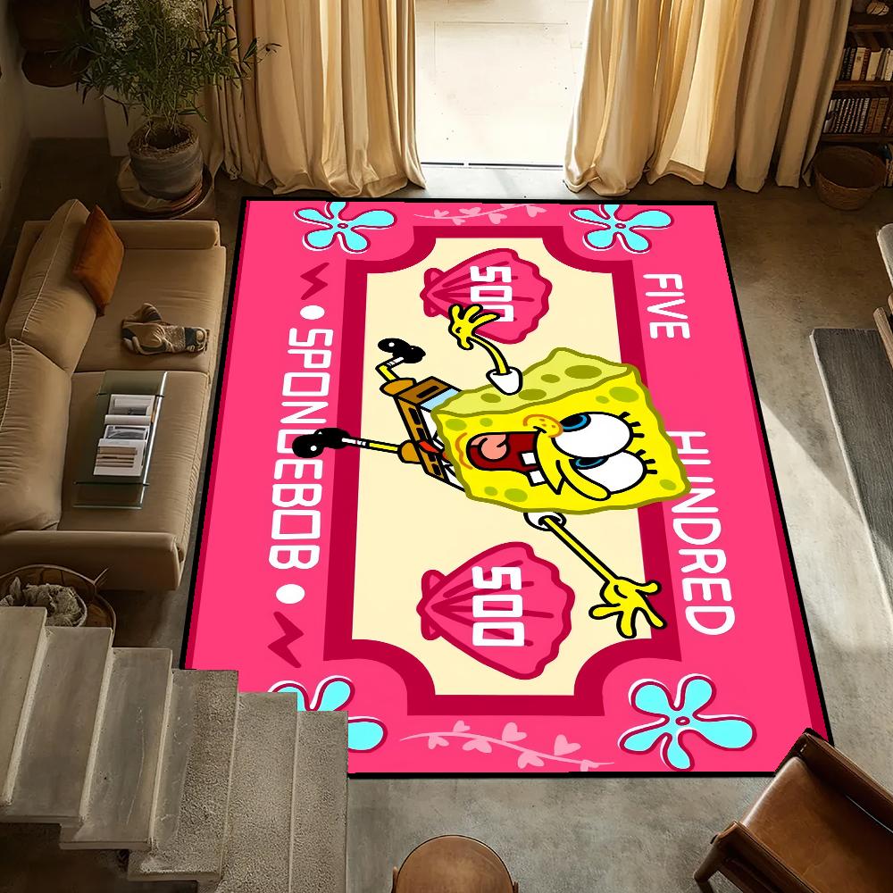 Door Mat Anti-Slip Kitchen Bedroom Coin Funny Art Handmade Tufted Rug Carpet Living S-spongebobs Room Money Entrance Decoration