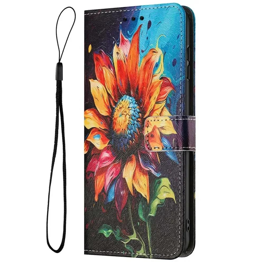 Wallet Flip Case For OPPO Reno 13 13F 12 12F 11 A5 Pro Realme 14 Pro C75 C67 C65 C63 C61 Note 60 Leather Phone Cover Card Holder