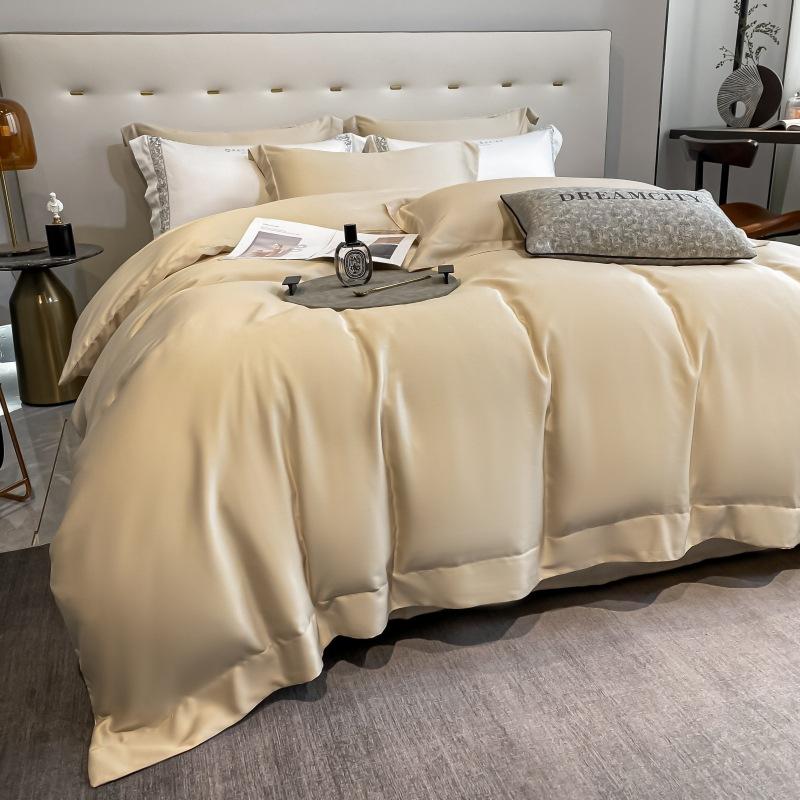 Set de patru piese din bumbac cu capse lungi, 100 de conturi