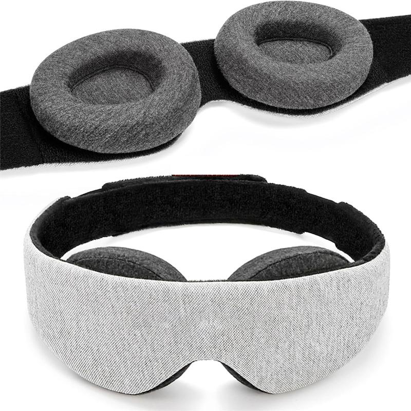 Sleep Mask 3D Contoured-Blackout, Memory Foam Eye Mask For Sleeping, Adjustable Strap For Men& Women