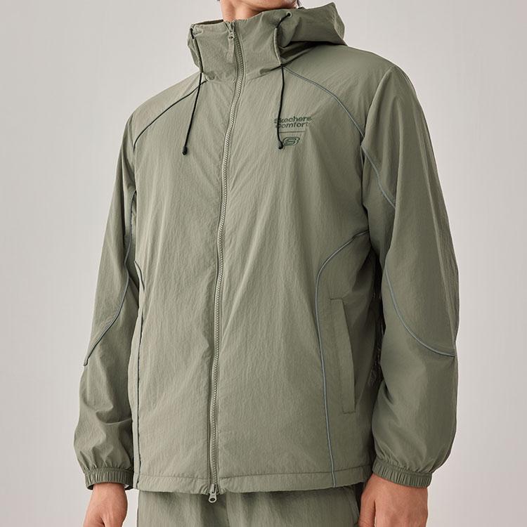 Skechers Fleece Lined Warm Windproof Water Resistant Sports Casual Commuter Loose Comfortable Soft Hooded Jacket Men Jackets L325M088-01DR