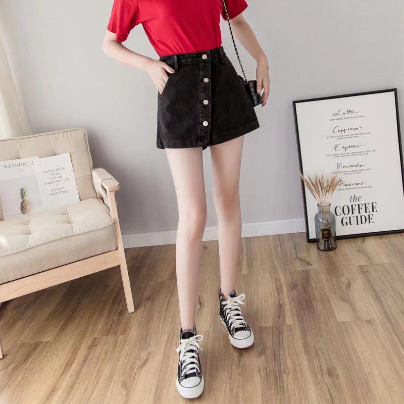 2022 Sommer High Waist Locker Weitbeiniger Denimrock für Damen