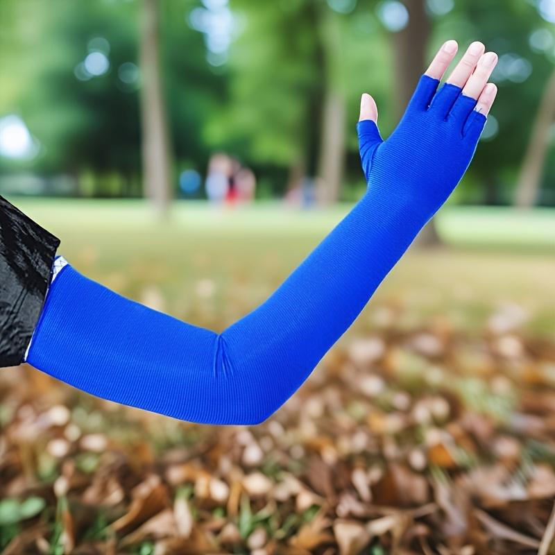 Summer Cooling Arm Sleeves for Men/Women, Half-Finger Sunshade Thin Arm Covers, Ice Silky Fiber Fabric, Outdoor Cooling Gloves