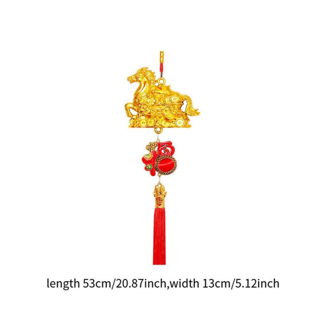 Chinese Year Decoration Golden Horse Pendant Wall Hanging Ornament for Living Room