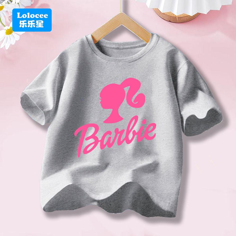 Cartoon T-shirt Girl's Letter Top Round Neck Short Sleeve Printed Summer Clothing Anime Children's T-shirt