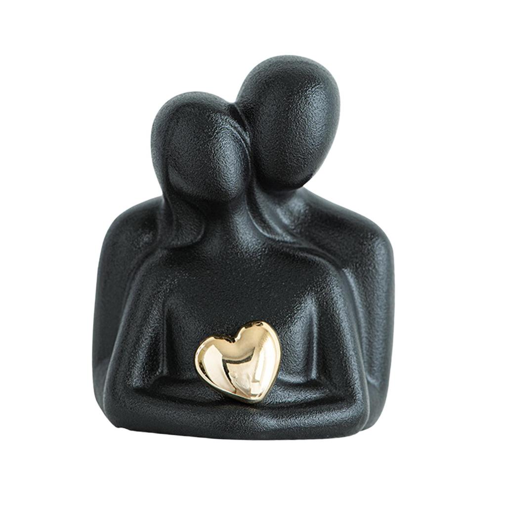 Couple Statue Minimalism Art Crafts Collectible Ceramic Lover Figurine for Office Entrance Cabinet Fireplace Bedroom Living Room