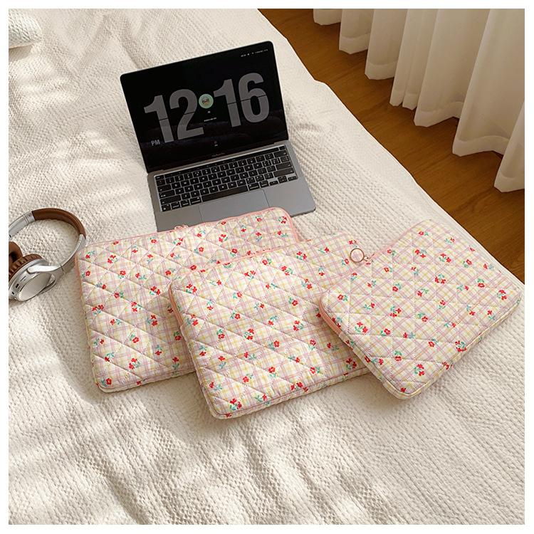 

TS JYL laptop bag,Korean INS Polka Dot Cute 11 Inch Sleeve MacBook iPad Storage Bag small рожевий