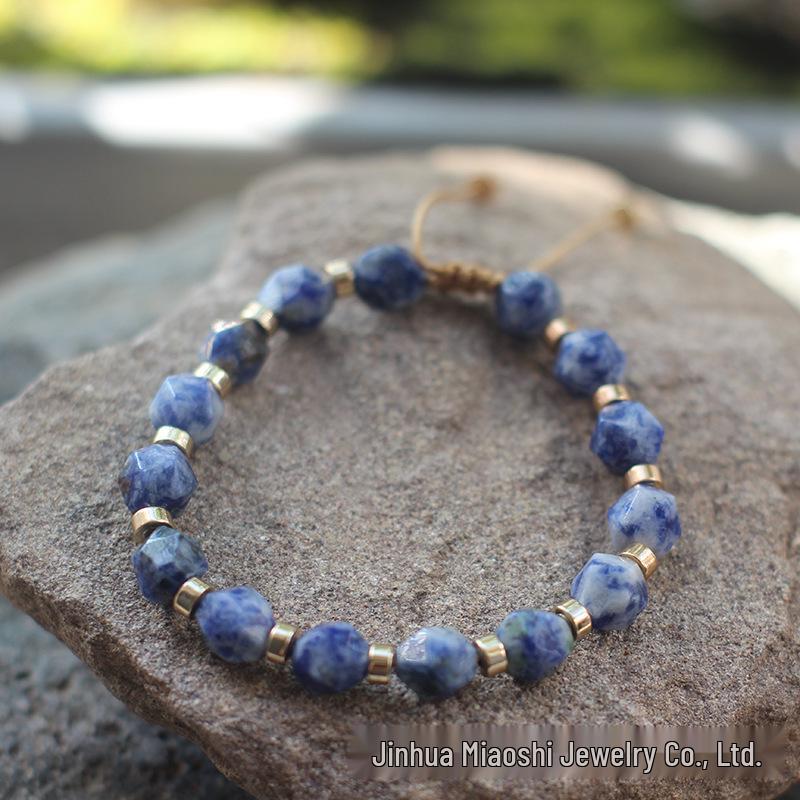 Bohemian Woven Rhombus Cut Tiger's Eye Crystal Bracelet