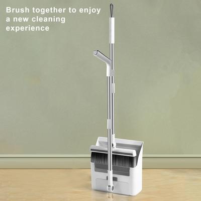 Broom Dustpan Set with 180-Degree Rotating Head Long Handle Design Foldable